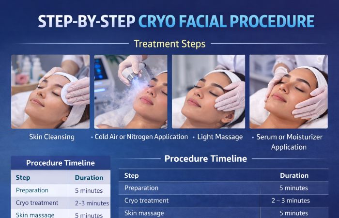 step-by-step cryo facial procedure
