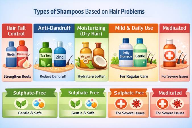 types of shampoo based on hair problems
